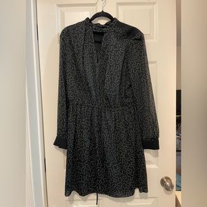 EUC Club Monaco Black Patterned Dress Size 10